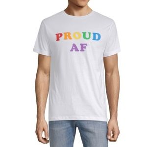 Proud AF pride LGBTQ rainbow letters t-shirt